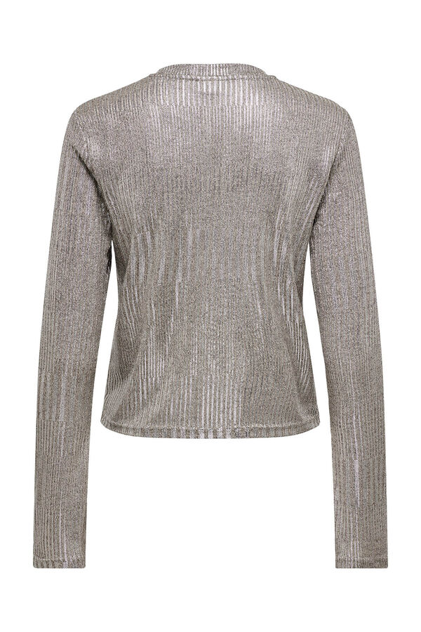 JDY Top de manga larga y cuello redondo gris