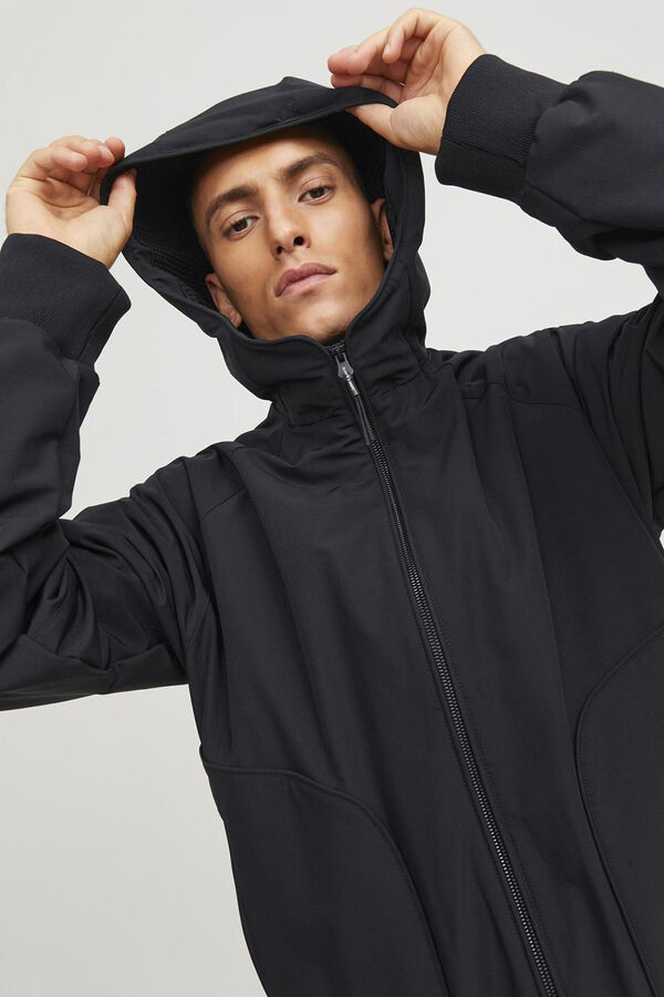 Jack & Jones Jaqueta bomber com capuz preto