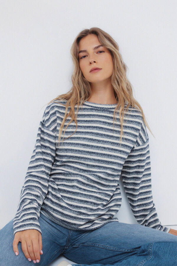 Springfield Jersey chenilla doble raya nude