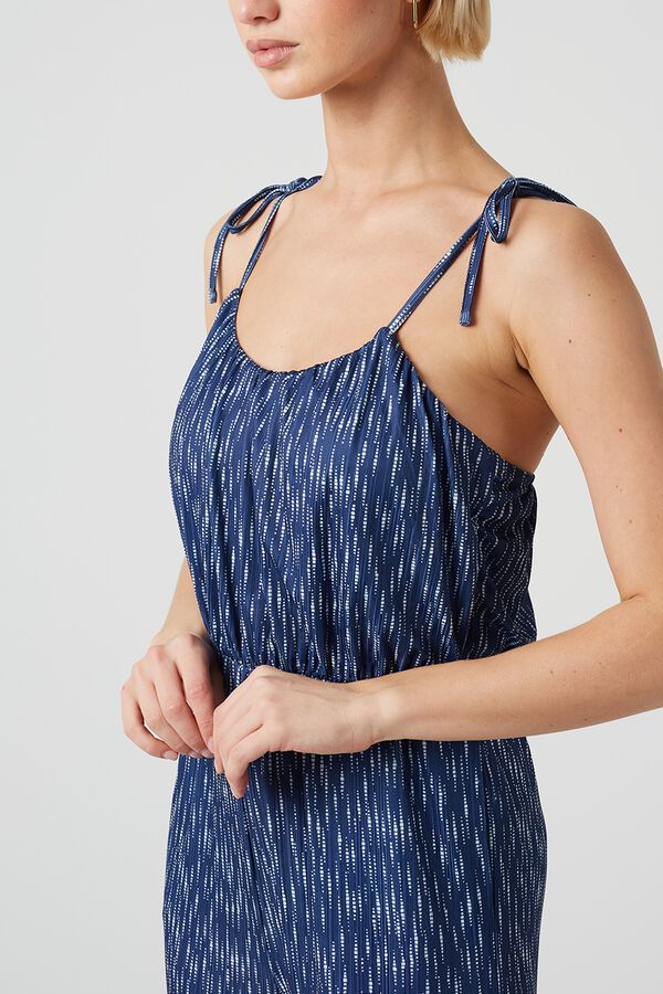 Brave Soul Mono largo estampado topos azul