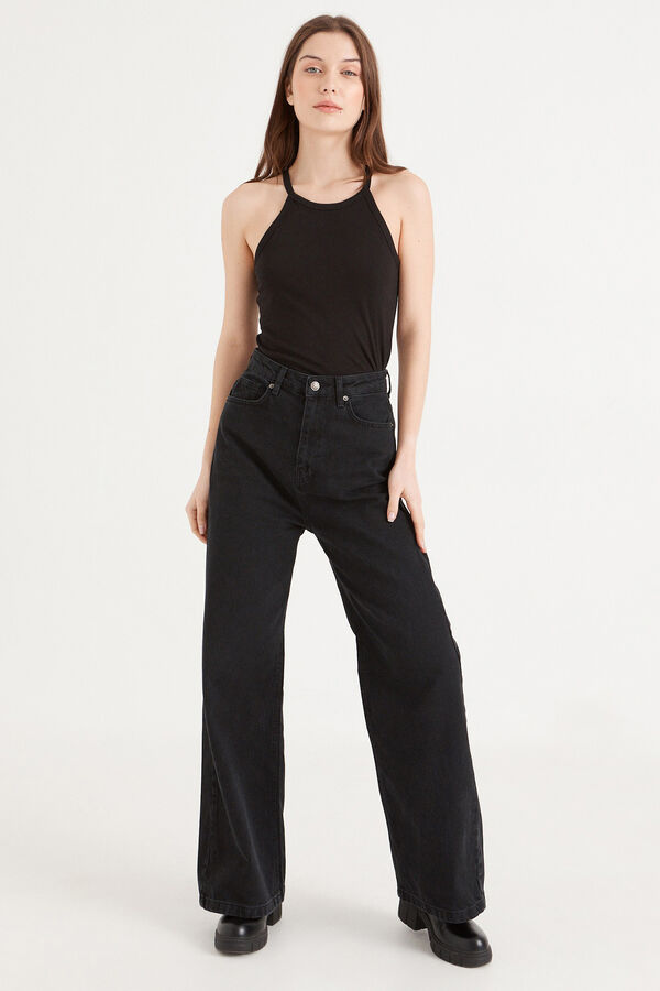 Inside Camiseta B&aacute;sica Cuello Halter negro