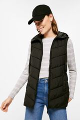 Springfield Colete Acolchoado Comprido Poli&eacute;ster Reciclado preto