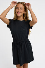 Roxy Vestido curto com cintura el&aacute;stica preto