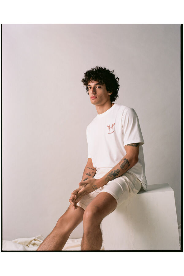 Springfield Bermuda ligera color slim fit blanco