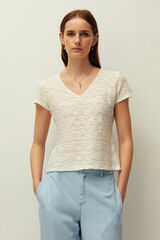 Systemaction T-shirt com estrutura e franzido no decote branco