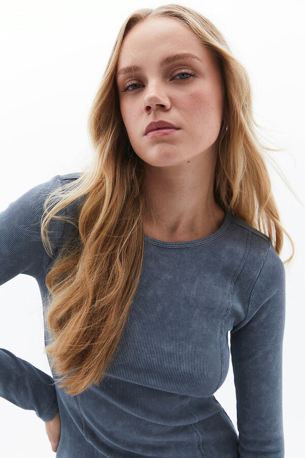 Oxxo Vestido comprido com abertura azul