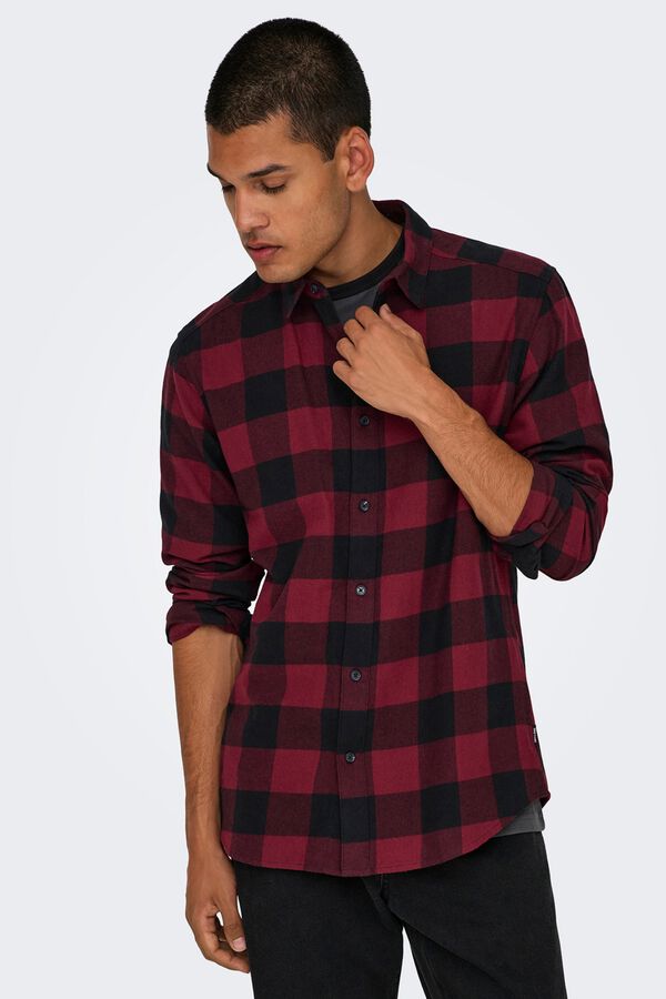 Only & Sons Camisa manga larga cuadros morado/lila