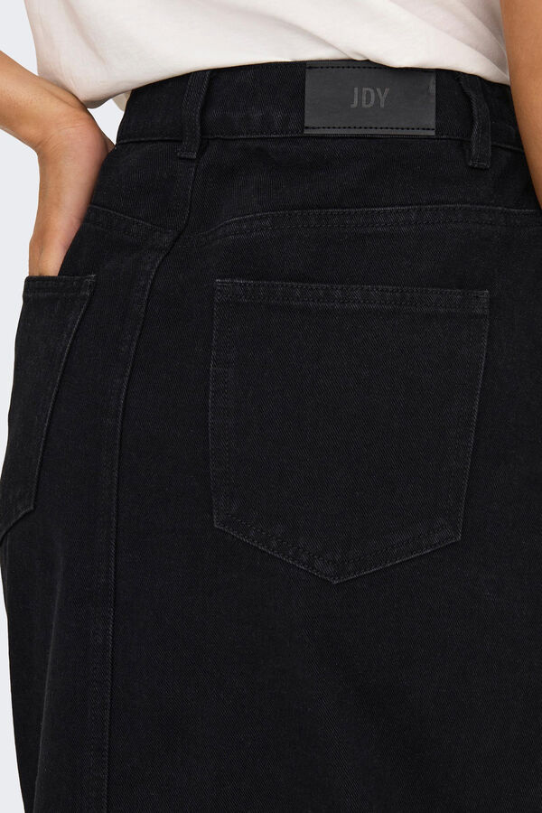 JDY Falda midi tubo abertura negro