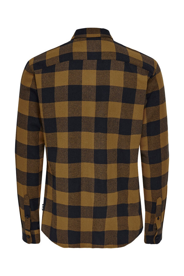Only & Sons Camisa estampado quadrados cru