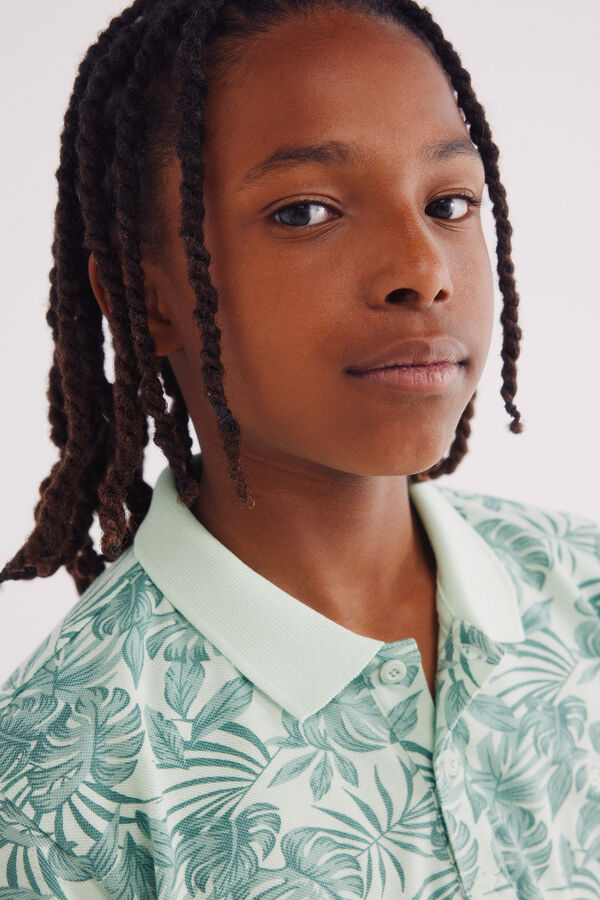 Springfield Kids Camisa polo havaiana para criança verde