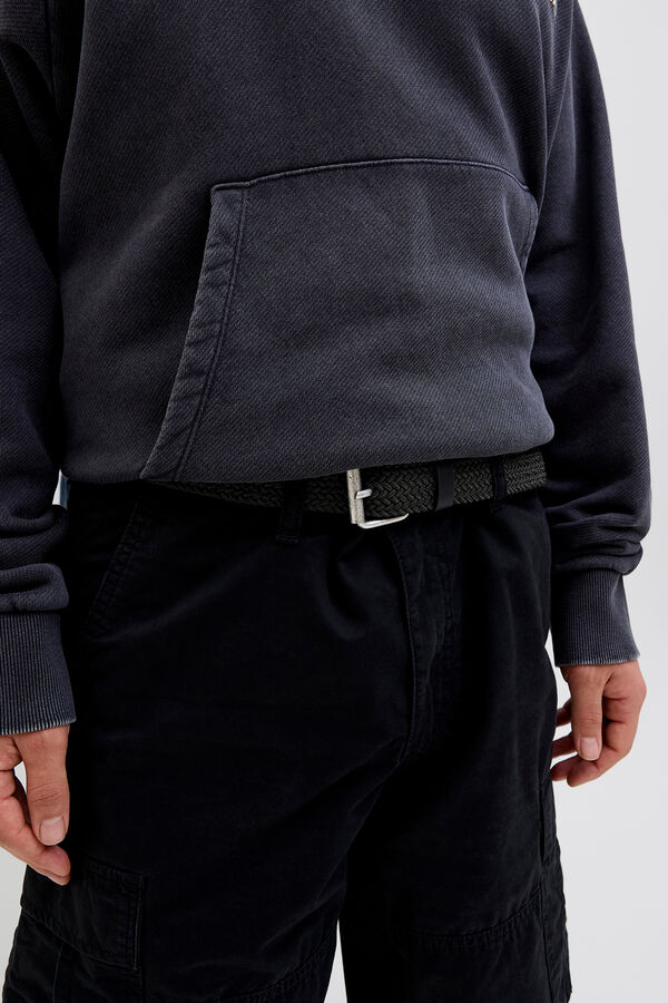 Jack & Jones Cintur&oacute;n trenzado negro