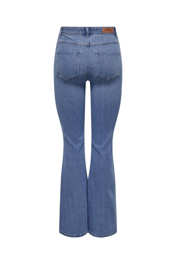 Only Jeans Flare Tiro Alto azul