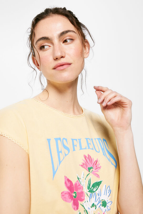 Springfield T-shirt "Les Fleurs" mostarda