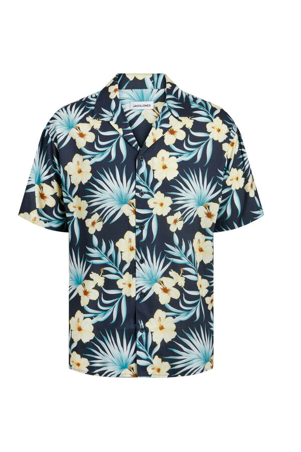 Jack & Jones Camisa manga corta hawaiana azul
