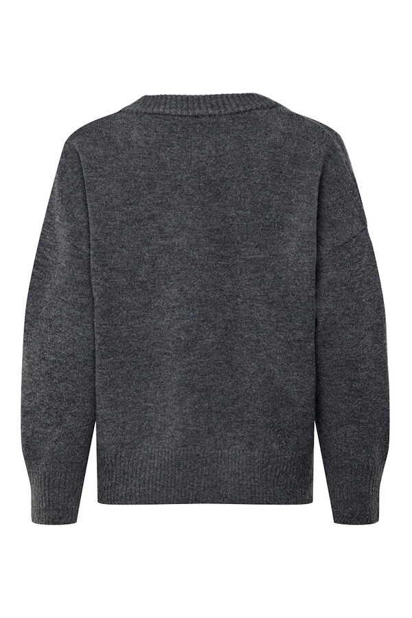 Only Jersey de cuello de pico gris