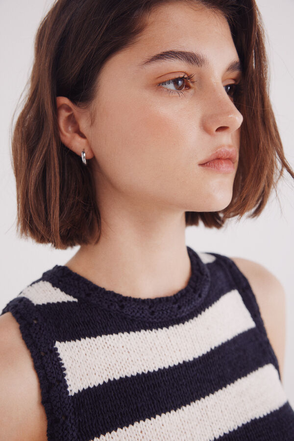 Springfield Top de malha riscas azul