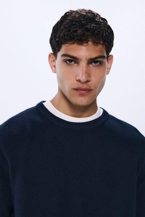 Springfield Camisola de gola redonda  azul