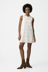 Tiffosi Vestido com bordado floral branco