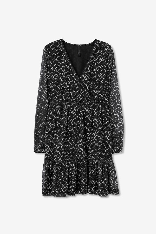 Tiffosi Vestido envolvente de bolinhas preto