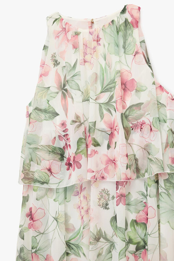 Koton Vestido comprido de chiffon floral rosa