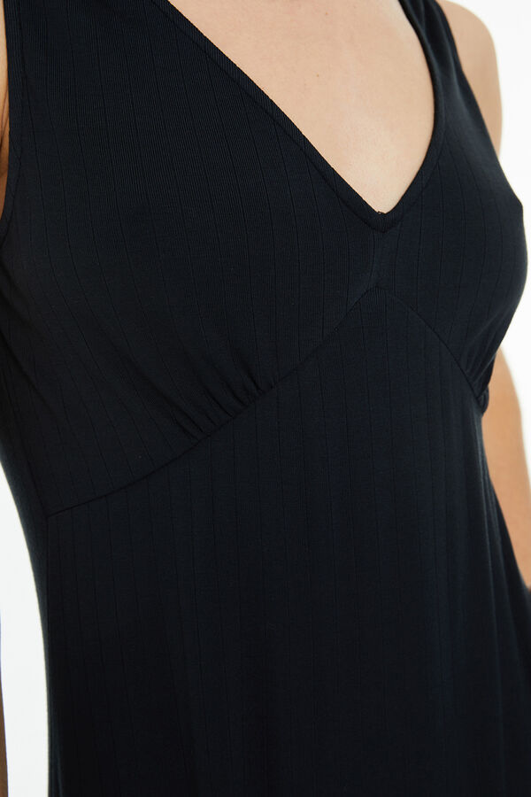 System Action Vestido longo mangas sem mangas preto