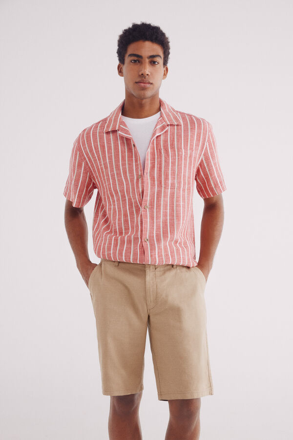 Springfield Bermuda algodão comfort fit bege