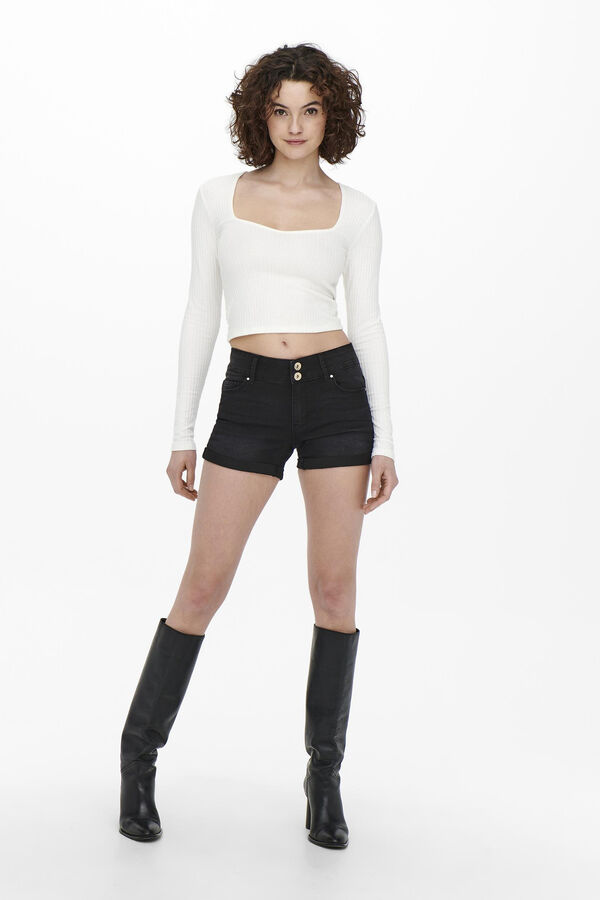 Only Shorts Vaqueros negro