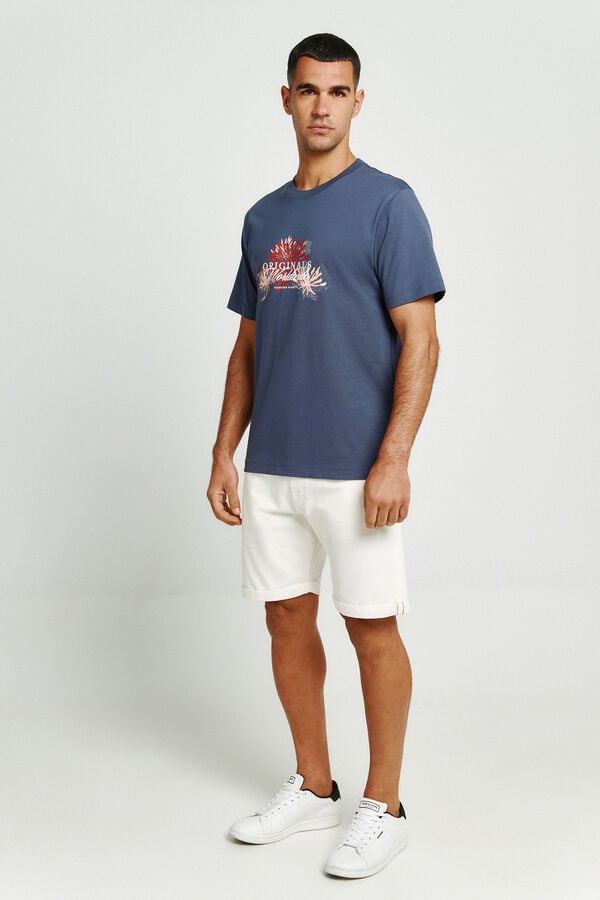 Jack & Jones Camiseta regular fit estampado azul