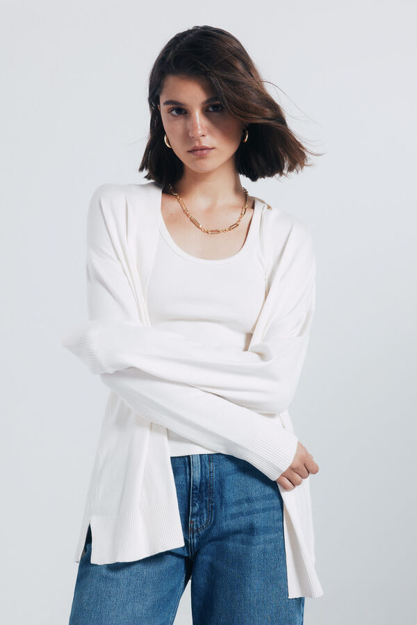 Springfield Cardigan leve aberto vison