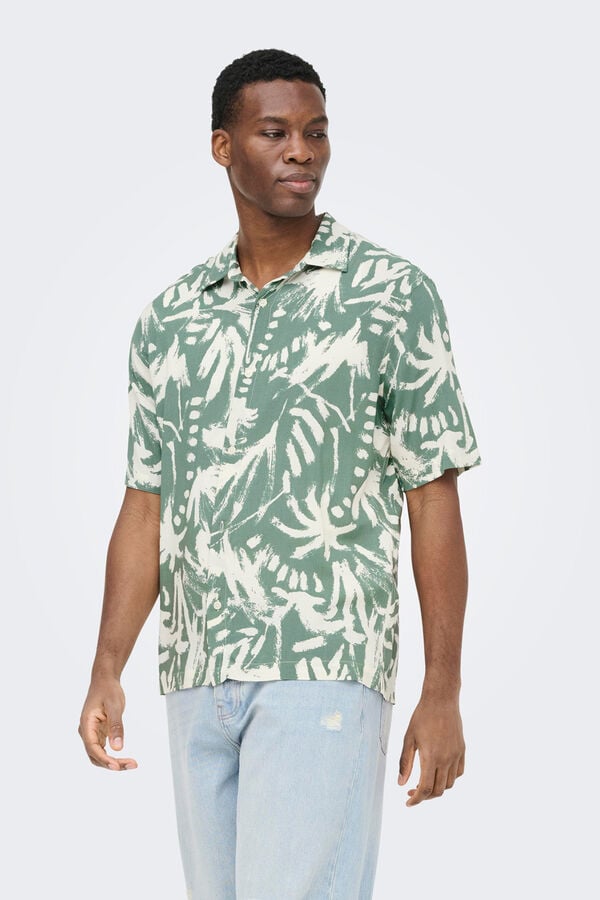 Only & Sons Camisa de manga curta verde