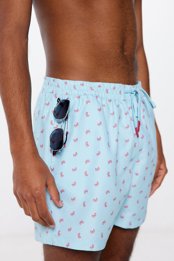 Springfield Ba&ntilde;ador estampado cangrejos turquesa