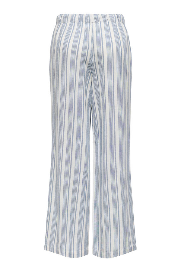 Only Pantalón wideleg de lino azul