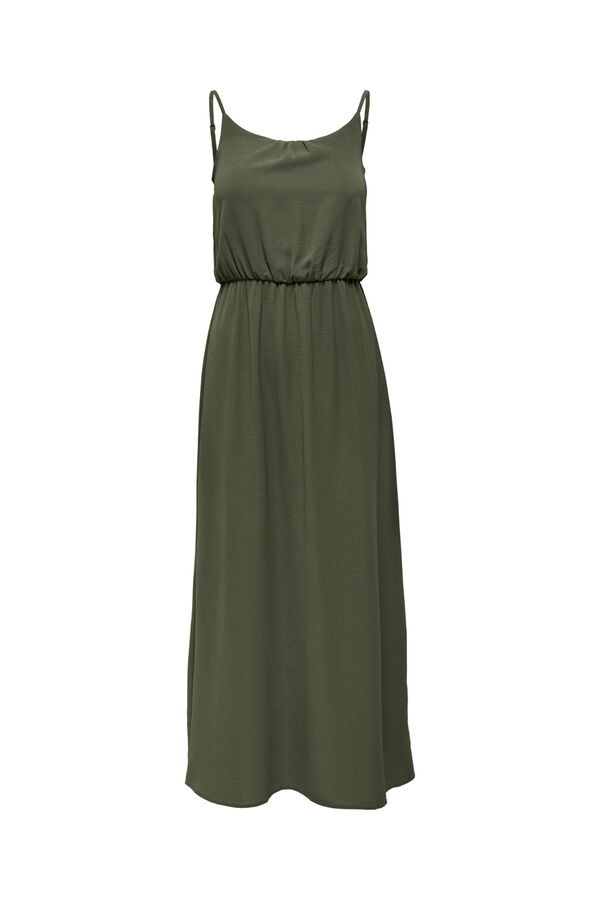 Only Vestido longo com al&ccedil;as ajust&aacute;veis Caqui escuro
