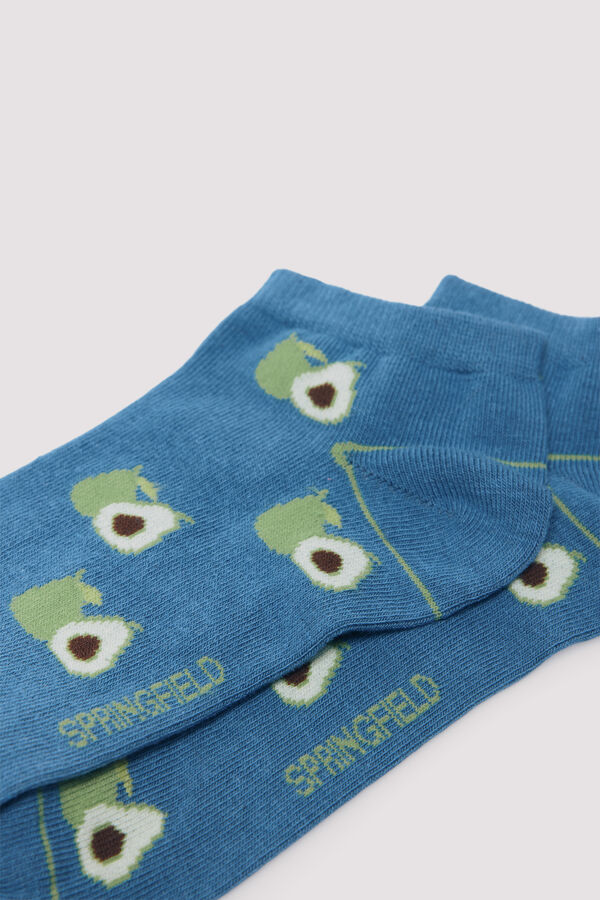 Springfield Meias de cano curto em tom abacate azul