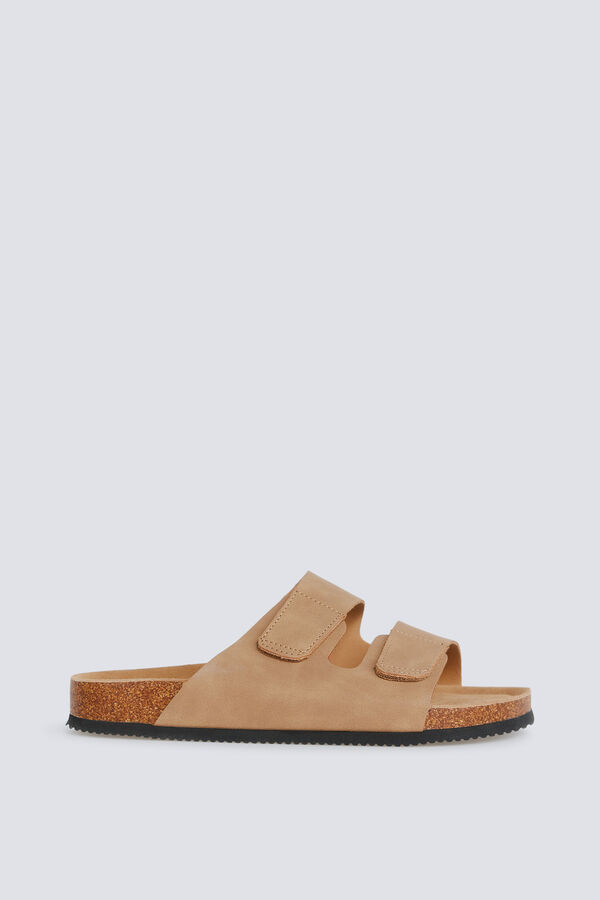 Springfield Sandalia velcro doble tira marr&oacute;n