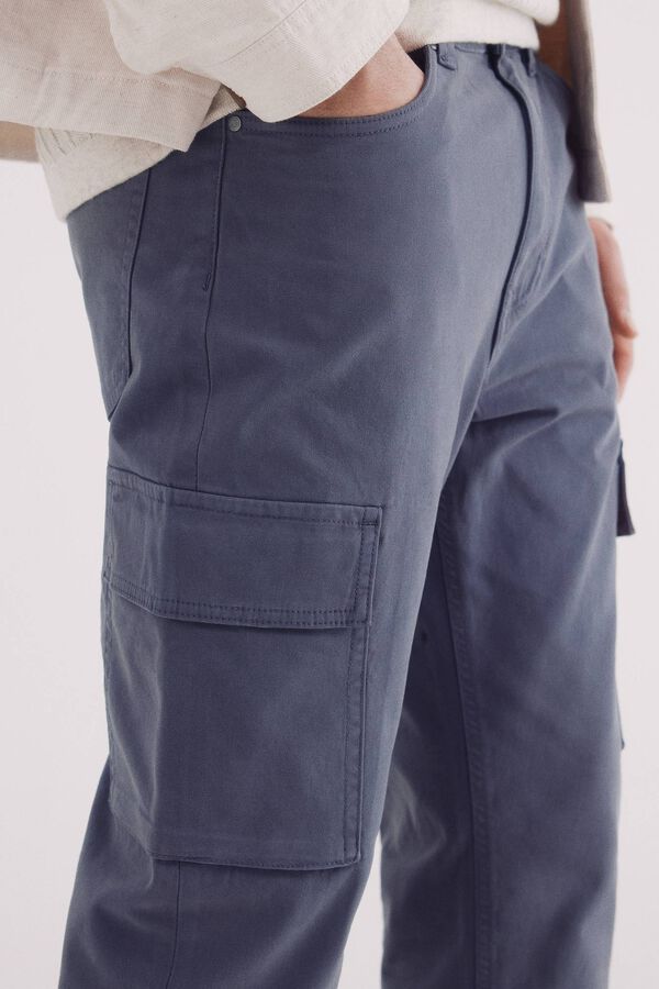 Springfield Pantal&oacute;n 5 bolsillos estructura cargo slim azul