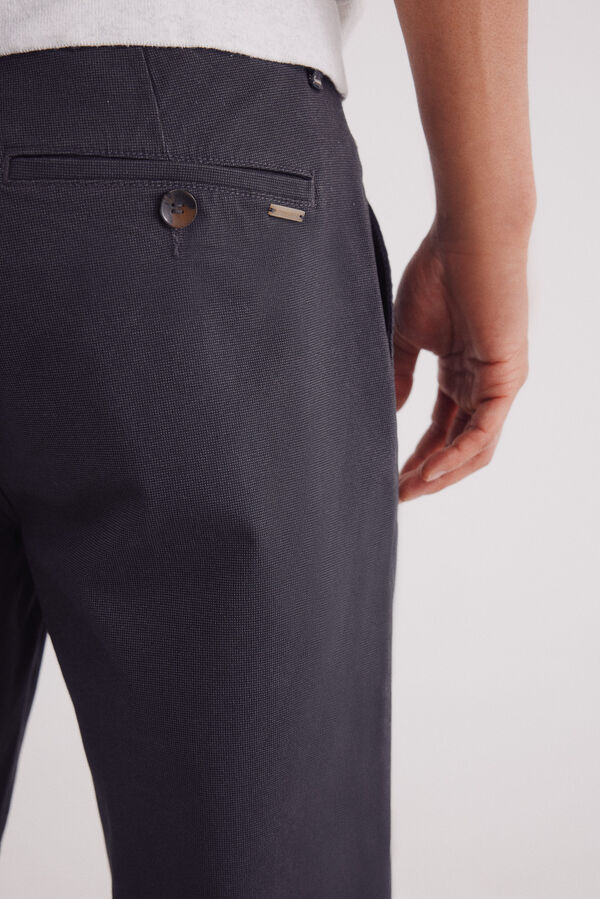 Springfield Pantal&oacute;n chino microestampado slim fit gris