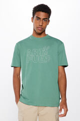 Springfield Camiseta bordado turquesa