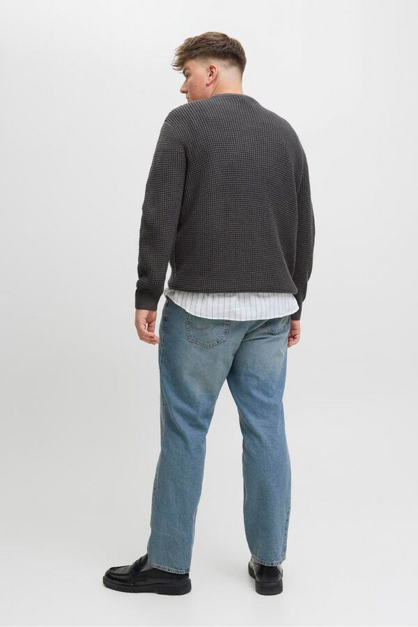 Jack & Jones PLUS Jersey b&aacute;sico de punto liso gris