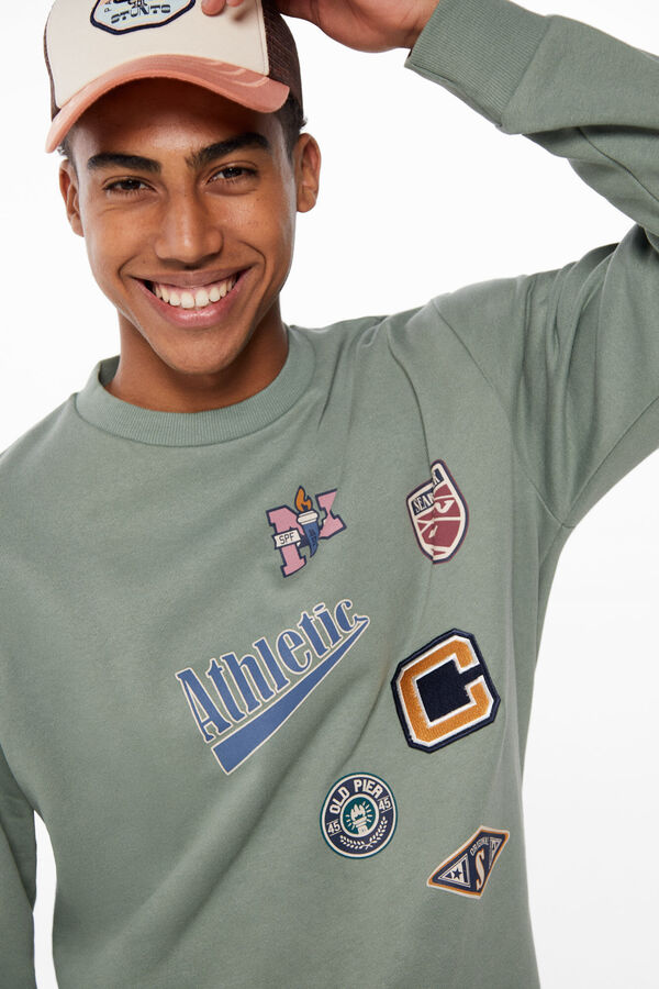 Springfield Sudadera parches verde