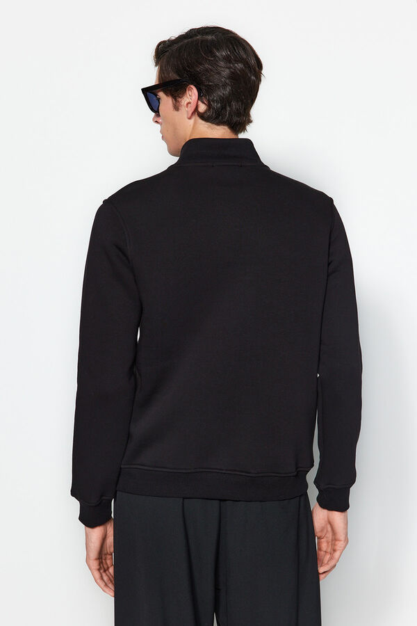 Trendyol Sudadera polar con cremallera negro