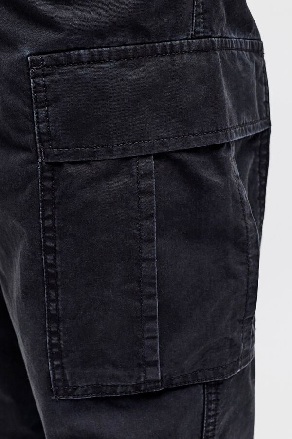 JJ REBEL Pantal&oacute;n cargo 100% algod&oacute;n negro