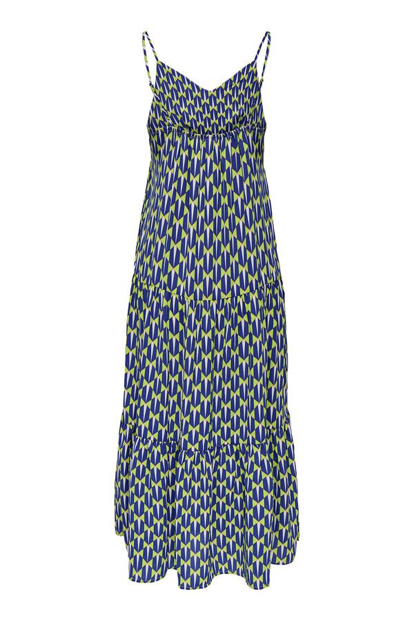 Only Vestido largo de tirantes regulables estampado verde