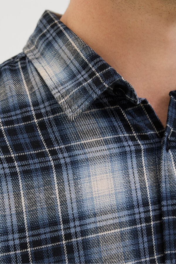 JJ REBEL Camisa xadrez regular fit azul