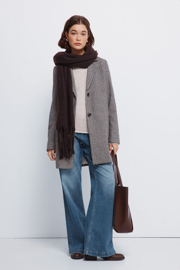 Springfield Abrigo cuadros cuello solapa azul