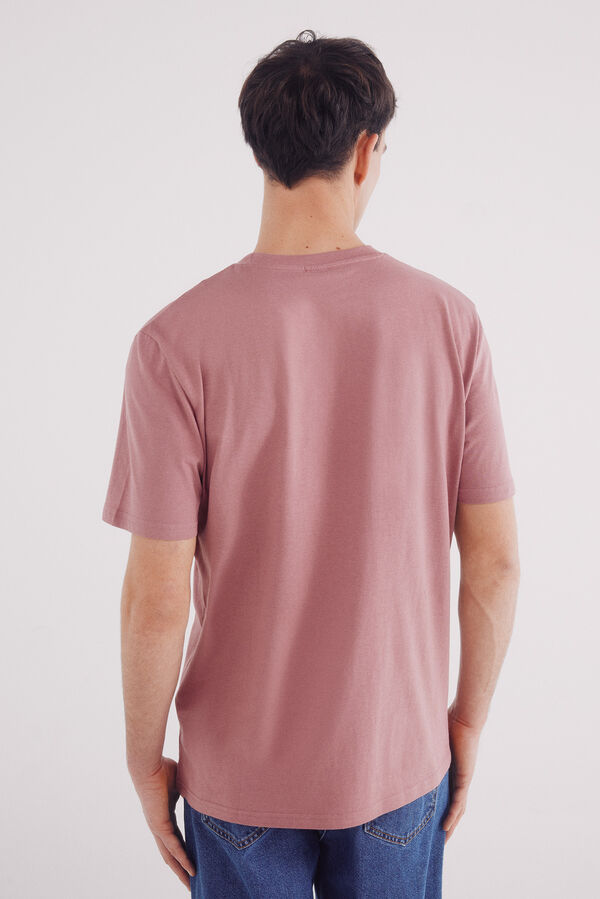 Springfield Camiseta básica com gola redonda vermelho