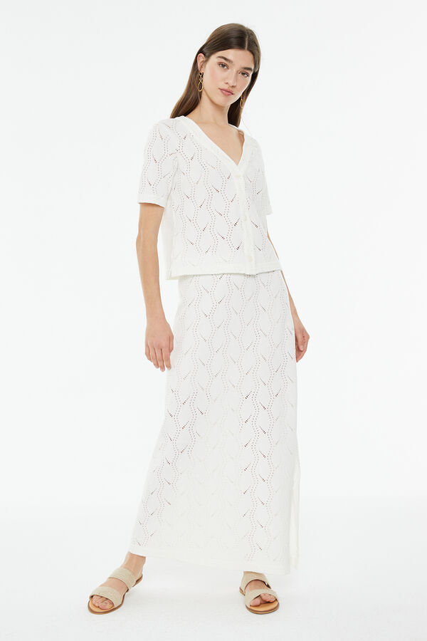 System Action Camiseta calada de manga corta marfil