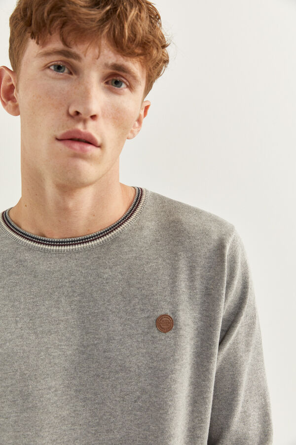 springfield JERSEY RAYAS CUELLO gris