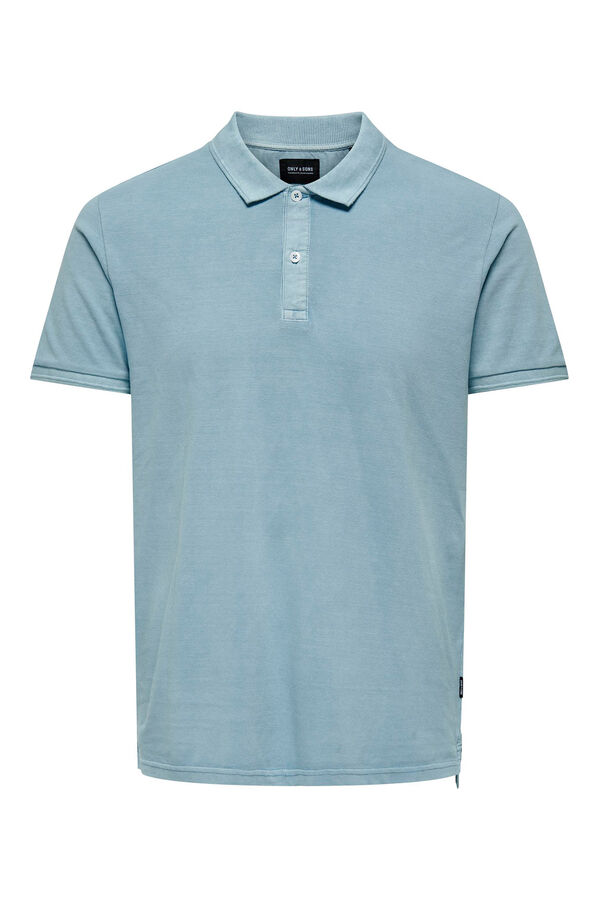 Only & Sons Polo piqu&eacute; b&aacute;sico azul