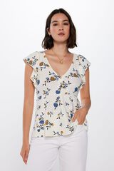 Springfield T-shirt Peplum Bordado Su&iacute;&ccedil;o castanho